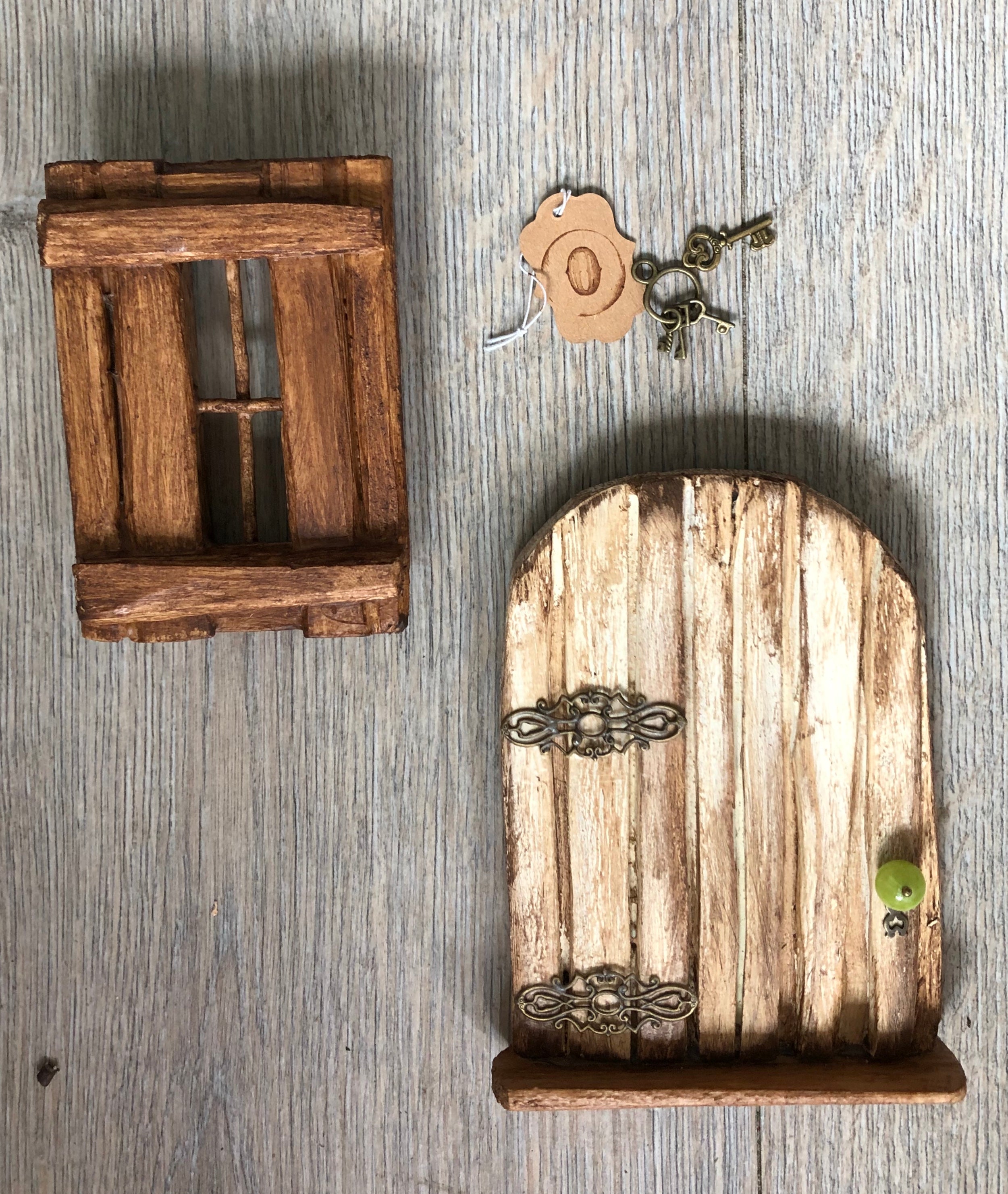 Old Wood Fairy Door and Window by Olive