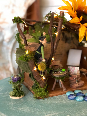 Fairy House with Accessories Size 10”L x 10”W x 14”H