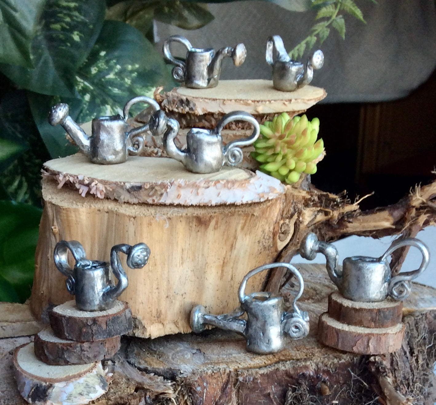 Fairy Watering Can, Each One of a Kind, Each Piece Hand Sculpted