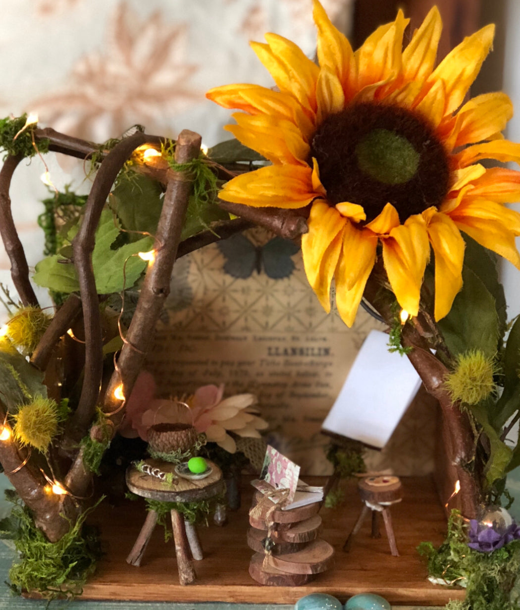 Fairy House with Accessories Size 10”L x 10”W x 14”H