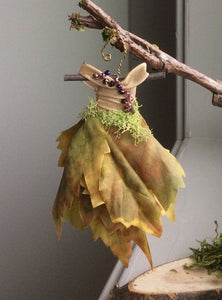 Fairy Dress with Moss and Crystals
