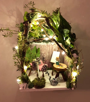 Fairy House with Accessories Size 10”L x 10”W