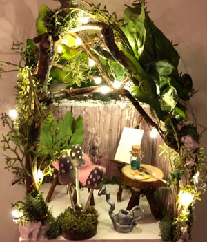 Fairy House with Accessories Size 10”L x 10”W