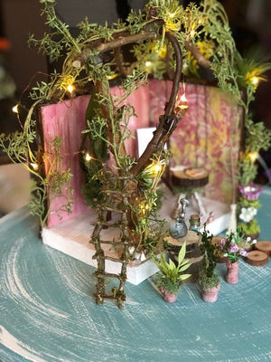 Fairy House with Accessories Size 10”L x 10”W x 12”H