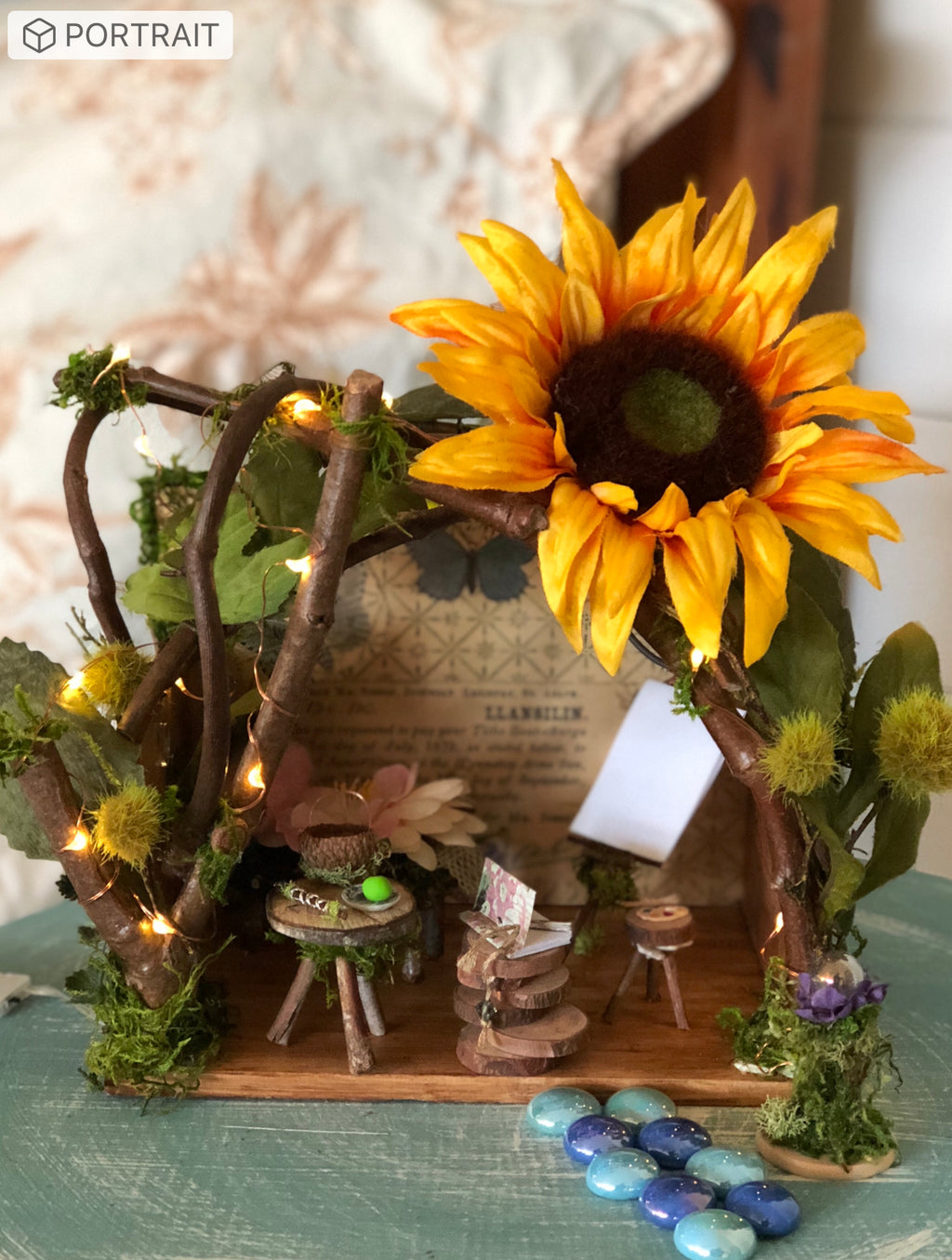 Fairy House with Accessories Size 10”L x 10”W x 14”H