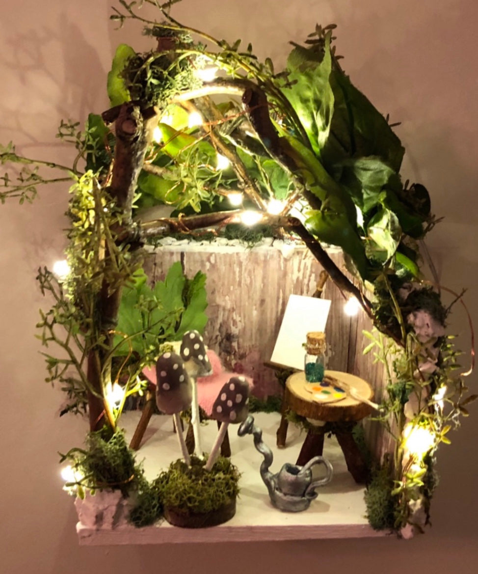 Fairy House with Accessories Size 10”L x 10”W