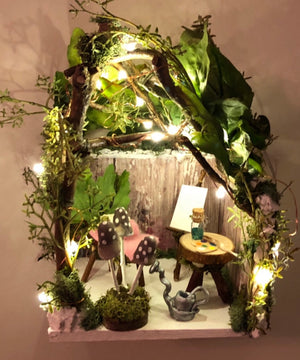 Fairy House with Accessories Size 10”L x 10”W
