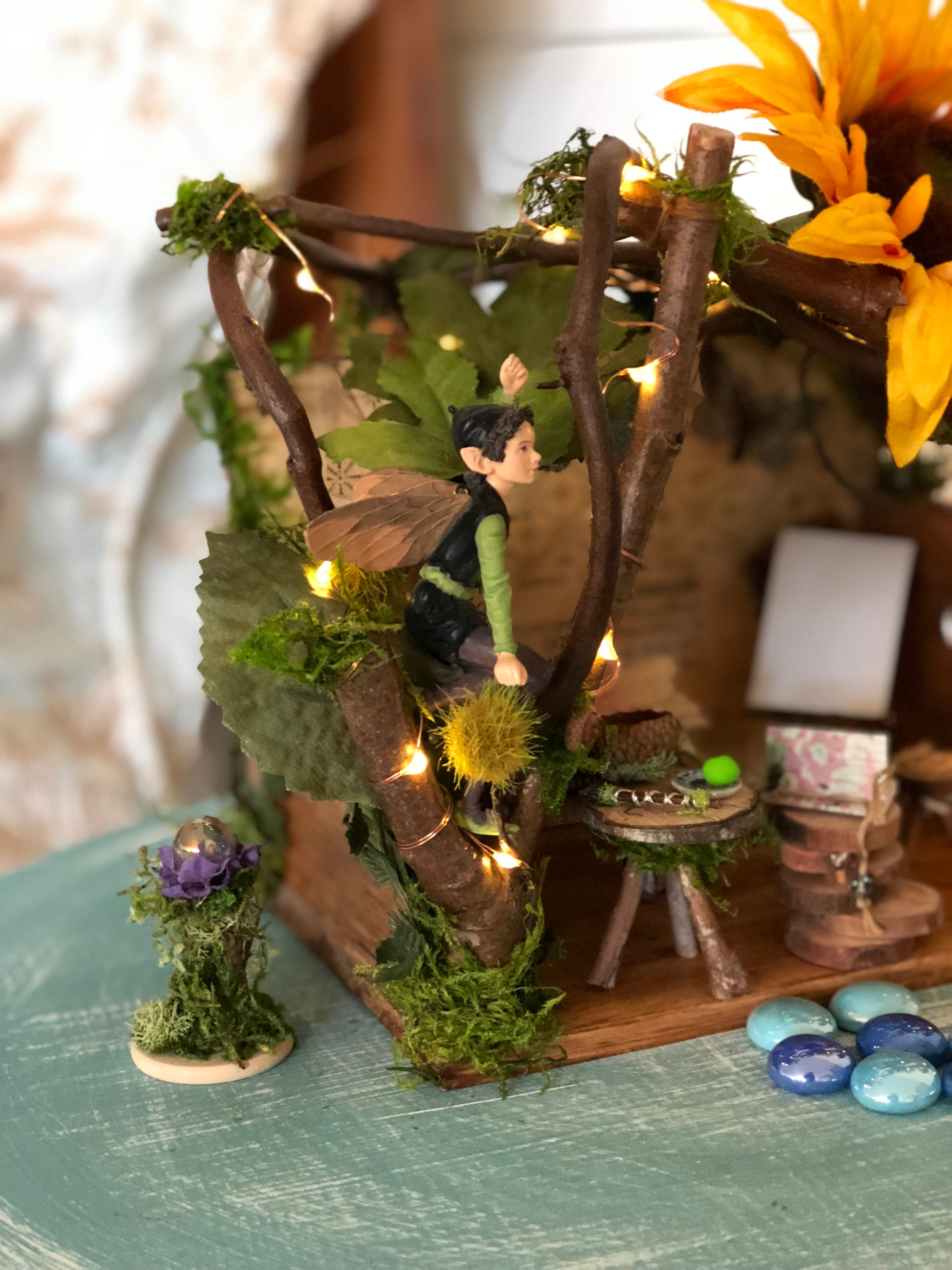 Fairy House with Accessories Size 10”L x 10”W x 14”H