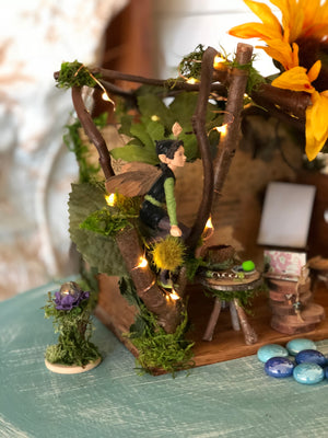 Fairy House with Accessories Size 10”L x 10”W x 14”H