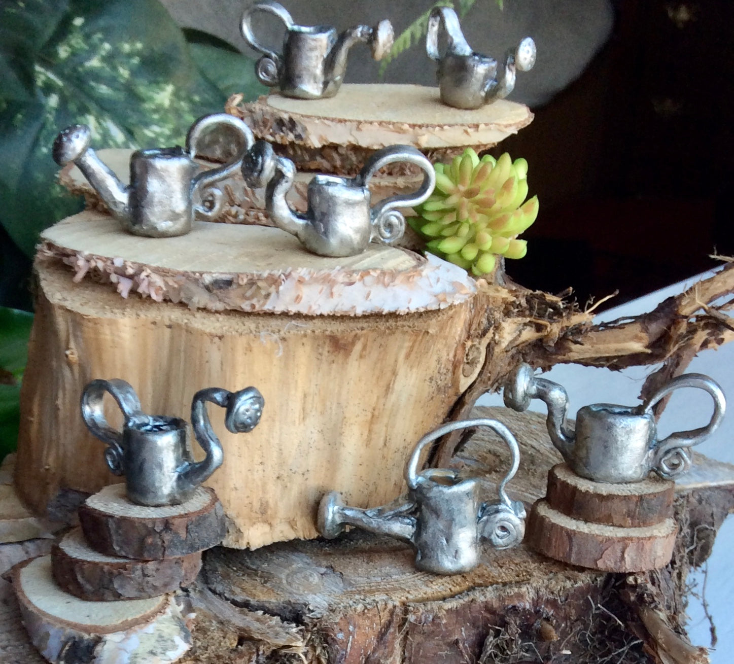 Fairy Watering Can, Each One of a Kind, Each Piece Hand Sculpted