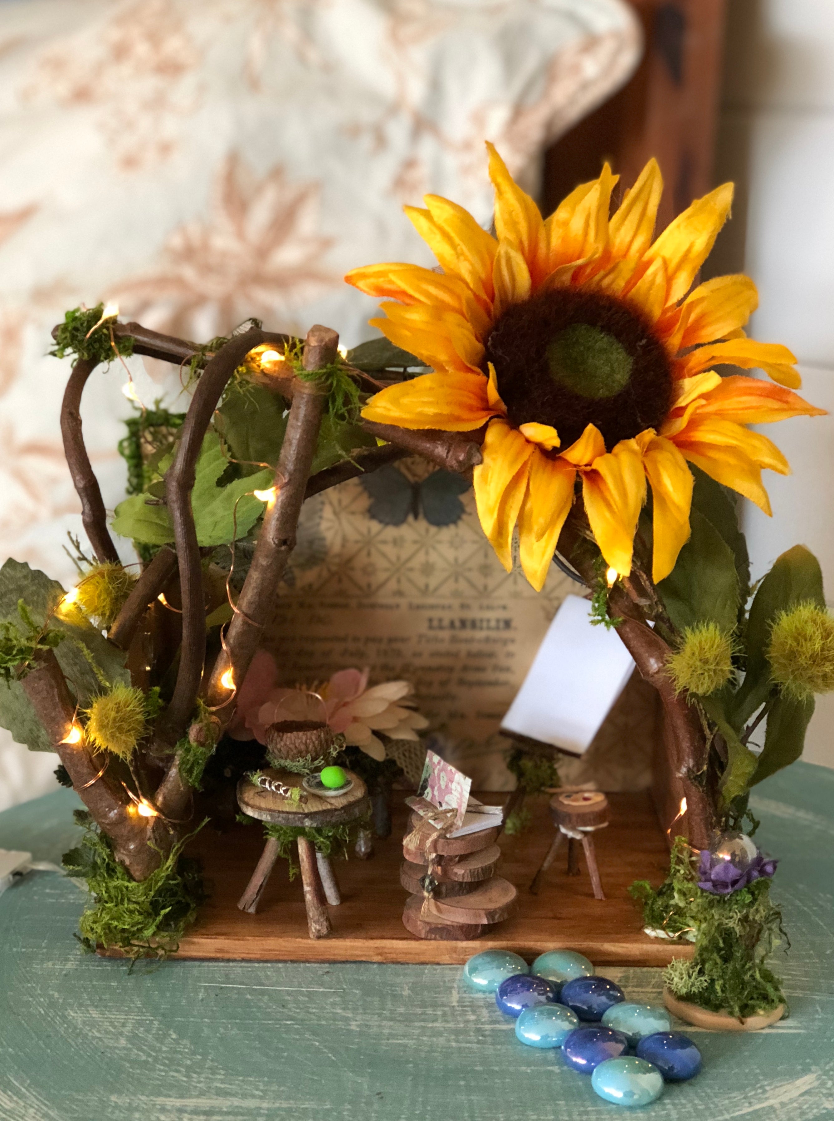 Fairy House with Accessories Size 10”L x 10”W x 14”H